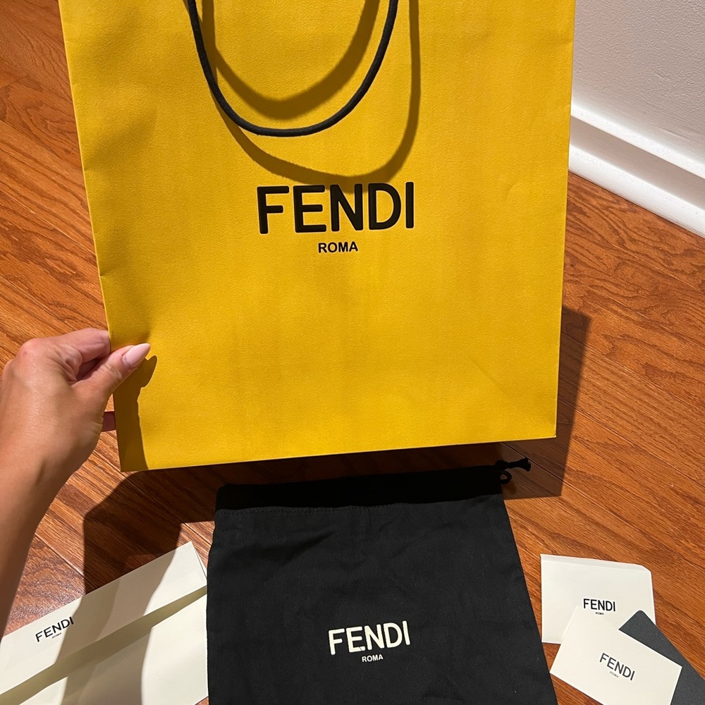 Fendi Black and Yellow Organizer Bag